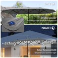 thumbnail image 3 of 173" Double-Sided Sun Umbrella Garden Parasol Patio Sun Shade Outdoor with LED Solar Light, No Base Included, Dark Gre, 3 of 7