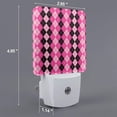 thumbnail image 2 of Fotbe pink and black argyle Luz Nocturna LED, Luz de Noche con Sensor de Luz Natural de Anochecer a Amanecer, Se Enchufa a la Pared, Blanco Cálido 0.5W-US, 2 of 7