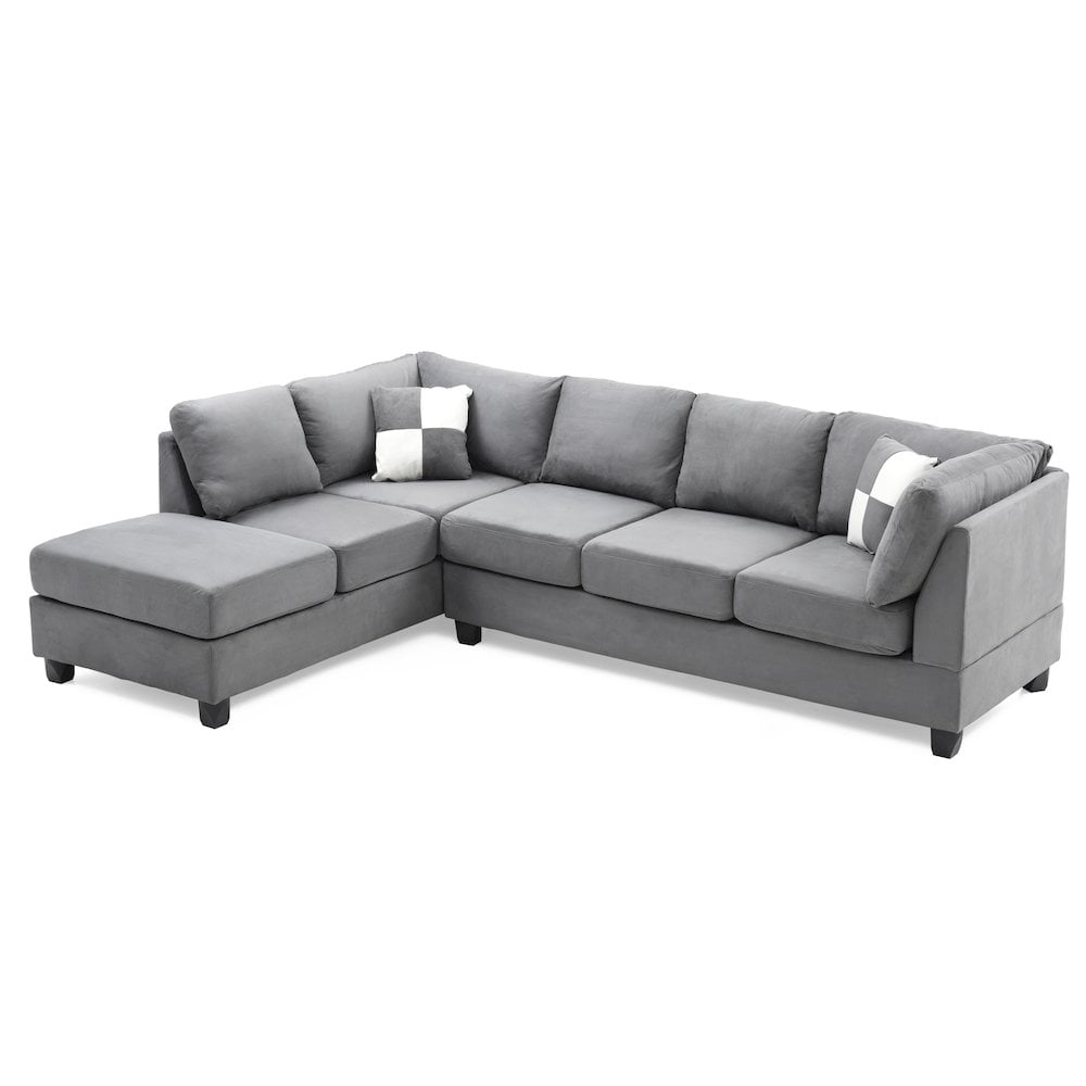 Glory Furniture Malone Sectional in Gray Color
