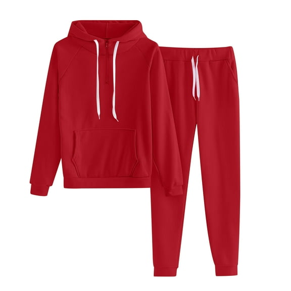 cfhntfmh Womens 2 Piece Matching Outfits Lounge Hoodie Sweatsuit Sets Soft Comfy Jogger Sweatpants with Pockets Tracksuit Sets