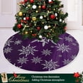 thumbnail image 6 of Christmas Snowflake Purple Tree Skirt, Seasonal Tree Mat Holiday Party Supplies Ornaments Indoor Outdoor Decorations for Tabletop Trees 35.4 Inches, 6 of 6