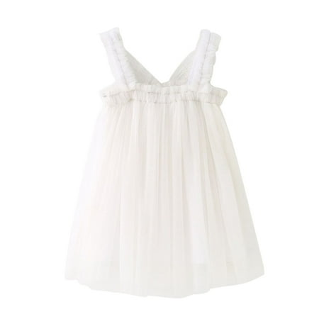 

Wisremt 0-6Years Baby Girl Tulle Tutu Dress Toddler Sleeveless Princess Soft Pom Tutu Dress