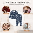 thumbnail image 7 of Fuzoiu Sailing Cruises Nautical Print Women's Long-Sleeved Pajama,Lounge Button Down Nightwear,Womens Notch Collar Pajama Set-Large, 7 of 7