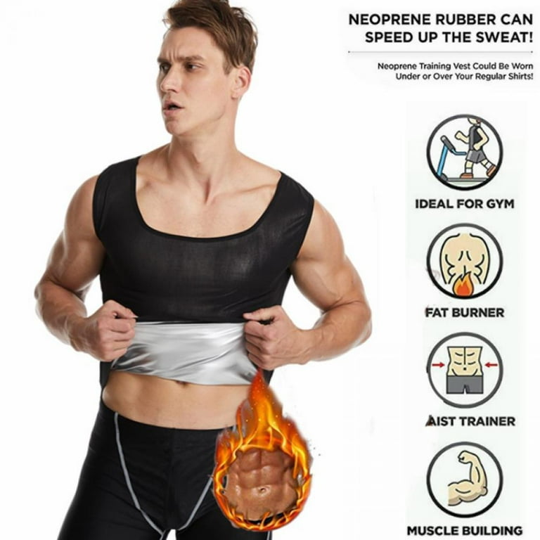 Men's Sweat Vest Waist Trainer Workout Sauna Tank Top Body Shaper