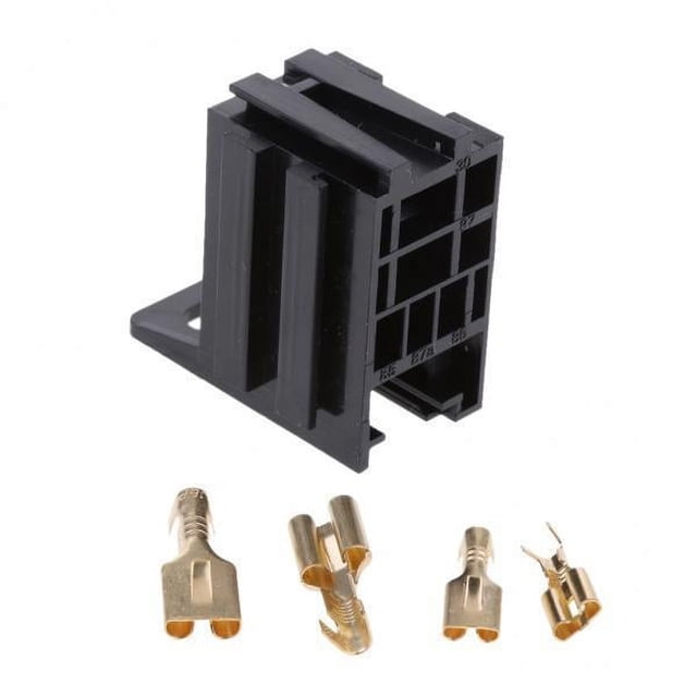 Bunblic 2x 12V 4 Pin 30 Amp Automotive Relay Socket Holder Mounting Base with Terminals 2 Pcs