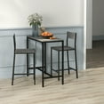 thumbnail image 3 of Newboti Furniture 3 Piece Bar Table and Chairs, Industrial Dining Table Set for 2, Counter Height Kitchen Table with Bar stools, Breakfast Table Set for 2 for Small Space, Gray 61158, 3 of 10