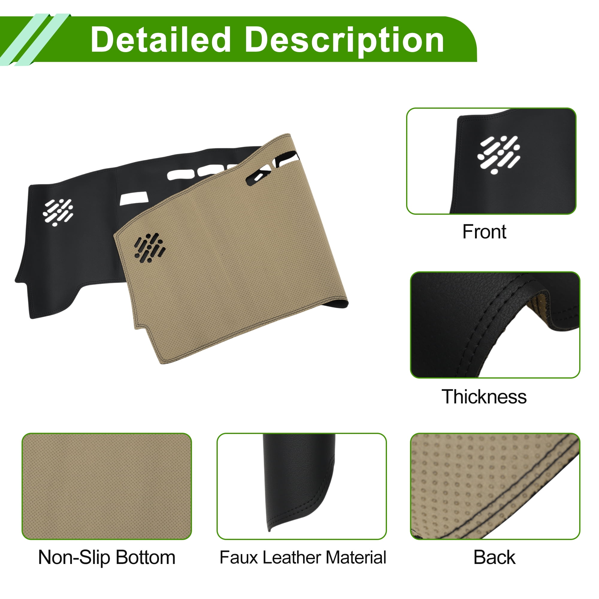 Unique Bargains Dashboard Cover for Chevrolet Equinox 2025-2026 Dash Cover Mat Carpet Center Console Dash Cover Mat Car Interior Faux Leather Black 1 Pcs