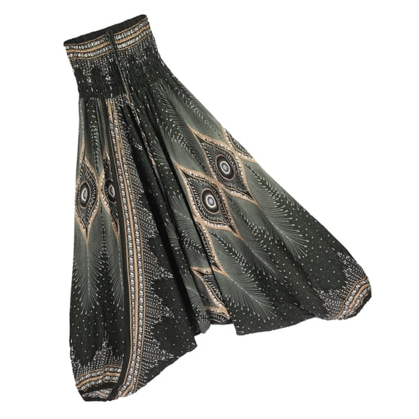 Pantalones de harén con estampado floral de mujer Pantalones de baile de yoga de cintura ajustada negro verde Sunnimix Pantalones de harén para mujeres