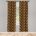 thumbnail image 4 of Ambesonne Wildlife Window Curtains, Exotic Cheetahs Polka Dots, Each 28" W x 63" L, Brown and Orange, 4 of 4