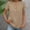 Beige, variant on V Neck T-Shirts For Women Sevevn Womens Linen Blend V Neck Blouse Rolled Short Sleeve Half Button Top with Chest Pocket Black L