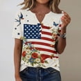 thumbnail image 2 of MEICHEN Womens Tops Summer Graphic Tees Short Sleeve Patriotic Blouse Usa 250th Anniversary T Shirt V Neck Shirt, 2 of 6
