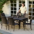 Canoga AllWeather Wicker Patio Dining Set Seats 6