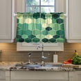 thumbnail image 5 of Modern Style Green Hexagonal 27"x36" Linen Look Cafe Curtain Set with Privacy and UV Protection, 5 of 8