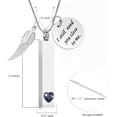 thumbnail image 2 of Cube Urn Ashes Necklace for Ashes with Angel Wing Stainless Steel Cremation Jewelry Memorial Keepsake Vial Pendant for Women Men, 2 of 5