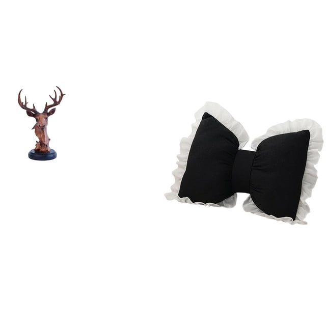 Adorno De Cabeza De Ciervo Con Forma De Lazo, Cojín, Figura Artesanal, Estatua De Animal, Decoración Moderna Para El Hogar, Adorno De Resina Para Mesita De Noche, Escritorio, Cómoda Mesita