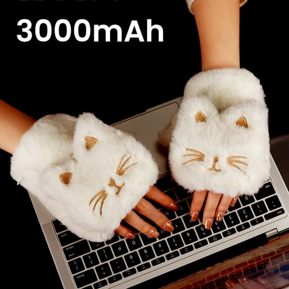 Darzheoy Heated Gloves for Men Women USB Rechargeable Heated Fingerless Gloves Winter Intelligent Electric Heating Gloves