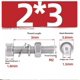 thumbnail image 1 of 100 juegos de pernos, tornillos y tuercas hexagonales de acero inoxidable M2 304: sujetadores duraderos for diversas aplicaciones, 1 of 2