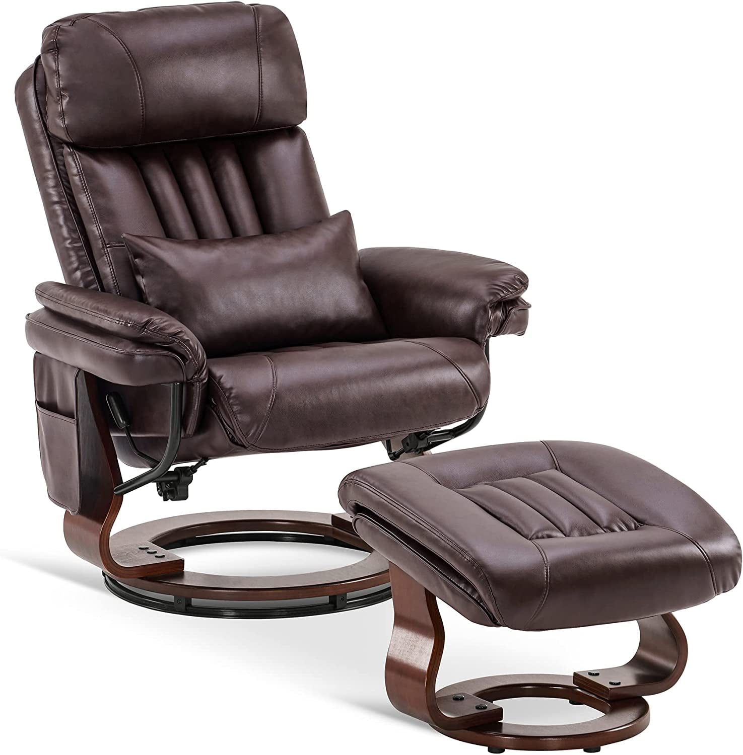 Reclining Chairs with Ottoman, 360 Degrees Swivel Recliners with
