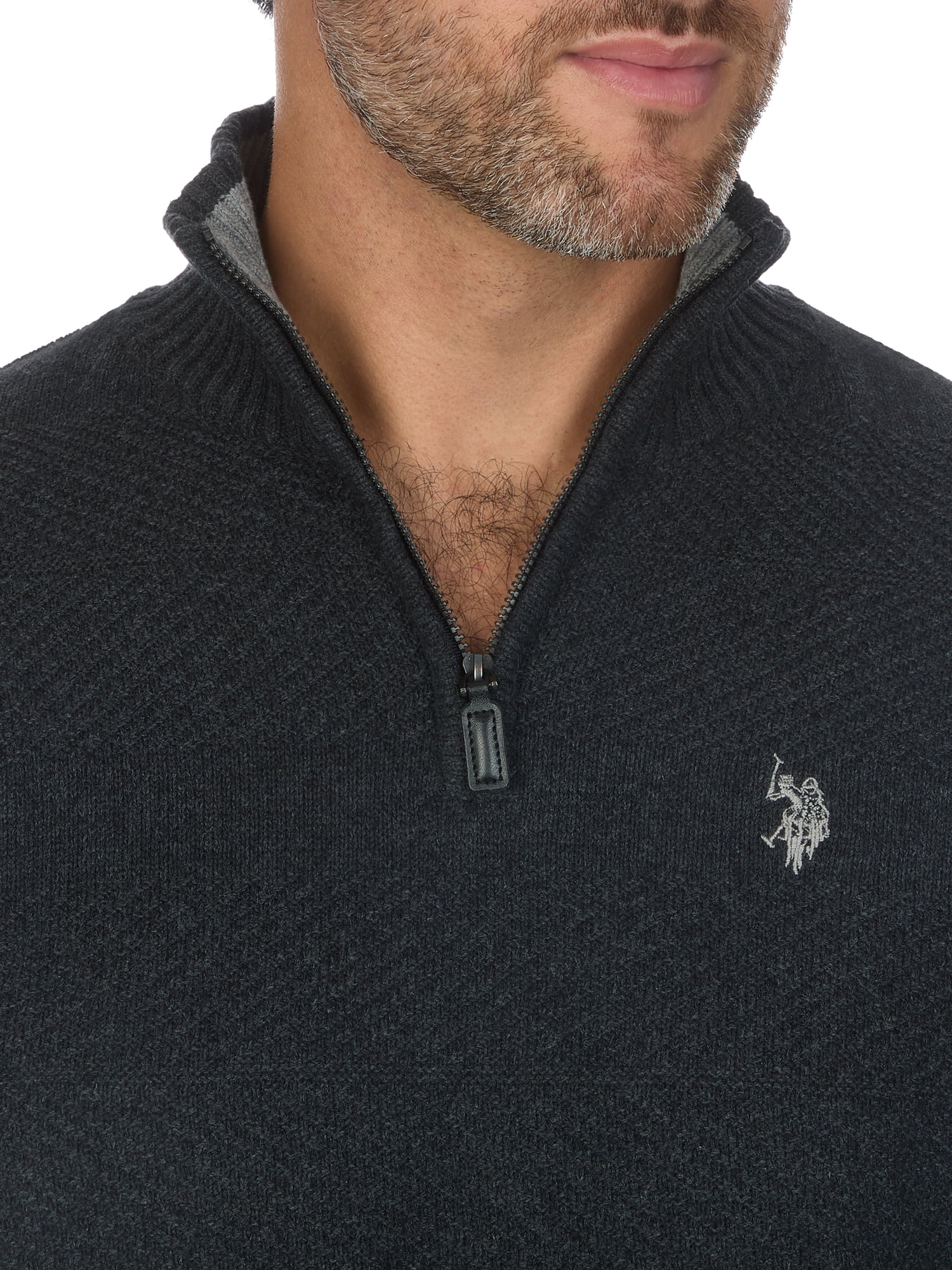 U.S. Polo Assn. Men's Textured Quarter Zip Sweater