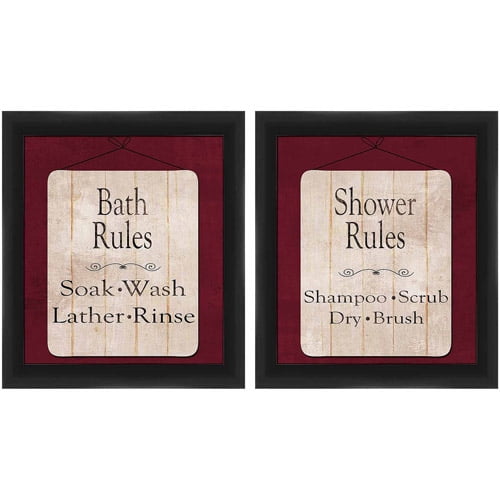 Bath Art and Shower Rules, Set of 2