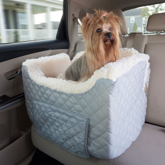Snoozer Lookout II Dog Car Seat with Storage Tray, Small, Gray