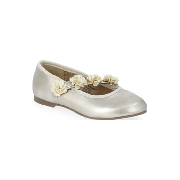 Wonder Nation Toddler Girls Ballet Dress Flats with Floral Strap