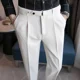thumbnail image 2 of Pantalones trenzados para hombre, pantalones ajustados de traje blanco y azul para hombre, ropa de trabajo de lujo, ropa clásica de licra, ropa barata de estilo coreano formal, 2 of 5