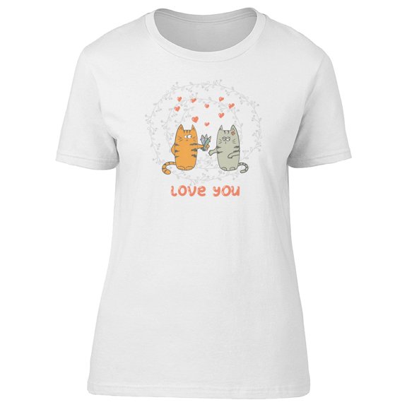 Love You Cat Couple Tee Women's -Image by Shutterstock