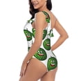 thumbnail image 4 of Honeii Happy Watermelon for women's one-piece swimsuit featuring a chic one-shoulder design experience elegance and style in the water-Large, 4 of 6
