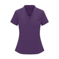 thumbnail image 2 of Natural Uniforms Womens Cool Stretch Modern Tuck-In Top Yoga Jogger Scrub Set with Regular and Petite Sizes (Eggplant, X-Large), 2 of 6