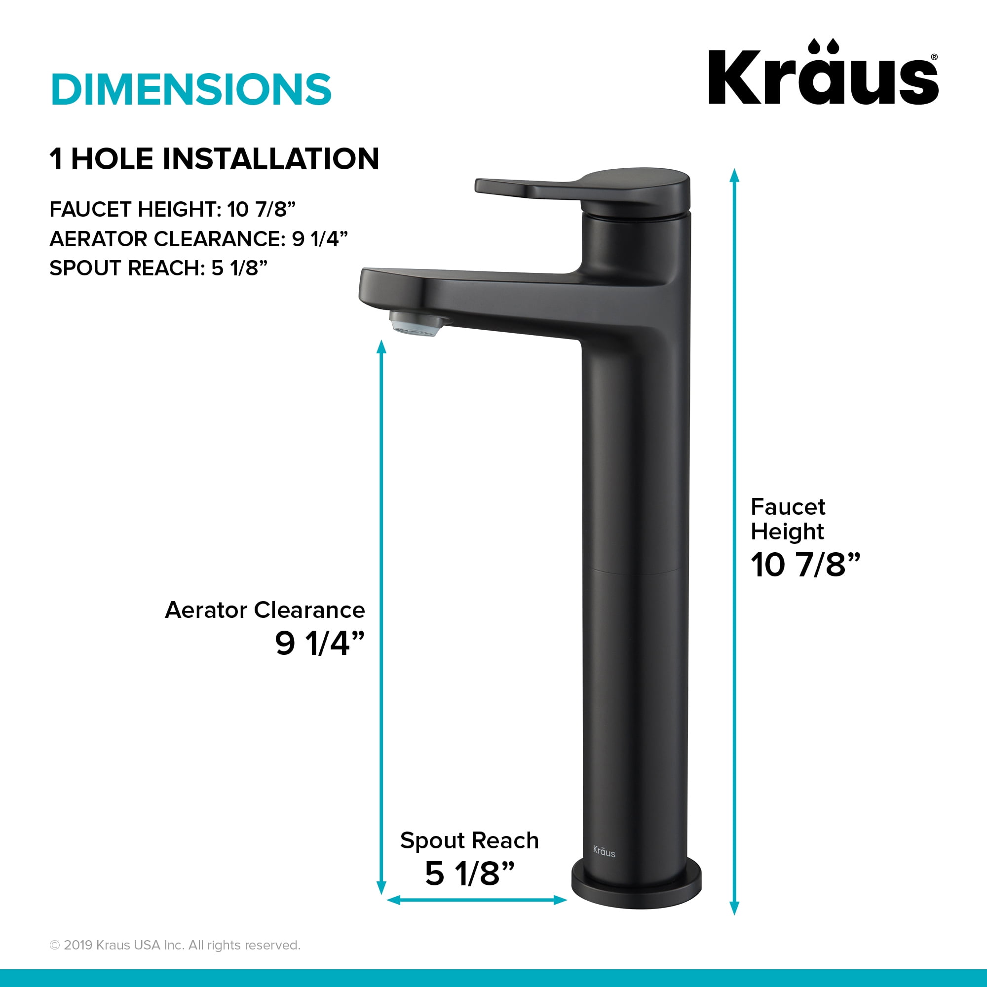 Indy Single Handle Vessel Bathroom Faucet in Matte Black