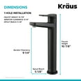 thumbnail image 5 of KRAUS Indy Single Handle Vessel Bathroom Faucet with 24-inch Towel Bar, Paper Holder, Towel Ring and Robe Hook in Matte Black, 5 of 13
