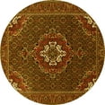 thumbnail image 1 of Ahgly Company Machine Washable Indoor Round Persian Yellow Traditional Area Rugs, 6' Round, 1 of 4