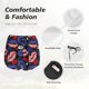 thumbnail image 4 of Balery American With Lips Pantalones cortos deportivos para mujer con forro y dos bolsillos, elásticos, para entrenamiento, gimnasio, yoga-X-Large, 4 of 7
