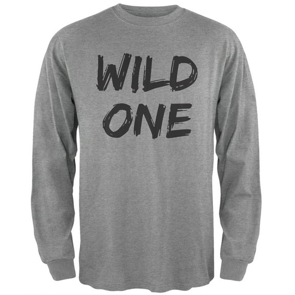 Wild One Heather Grey Adult Long Sleeve T-Shirt - Medium