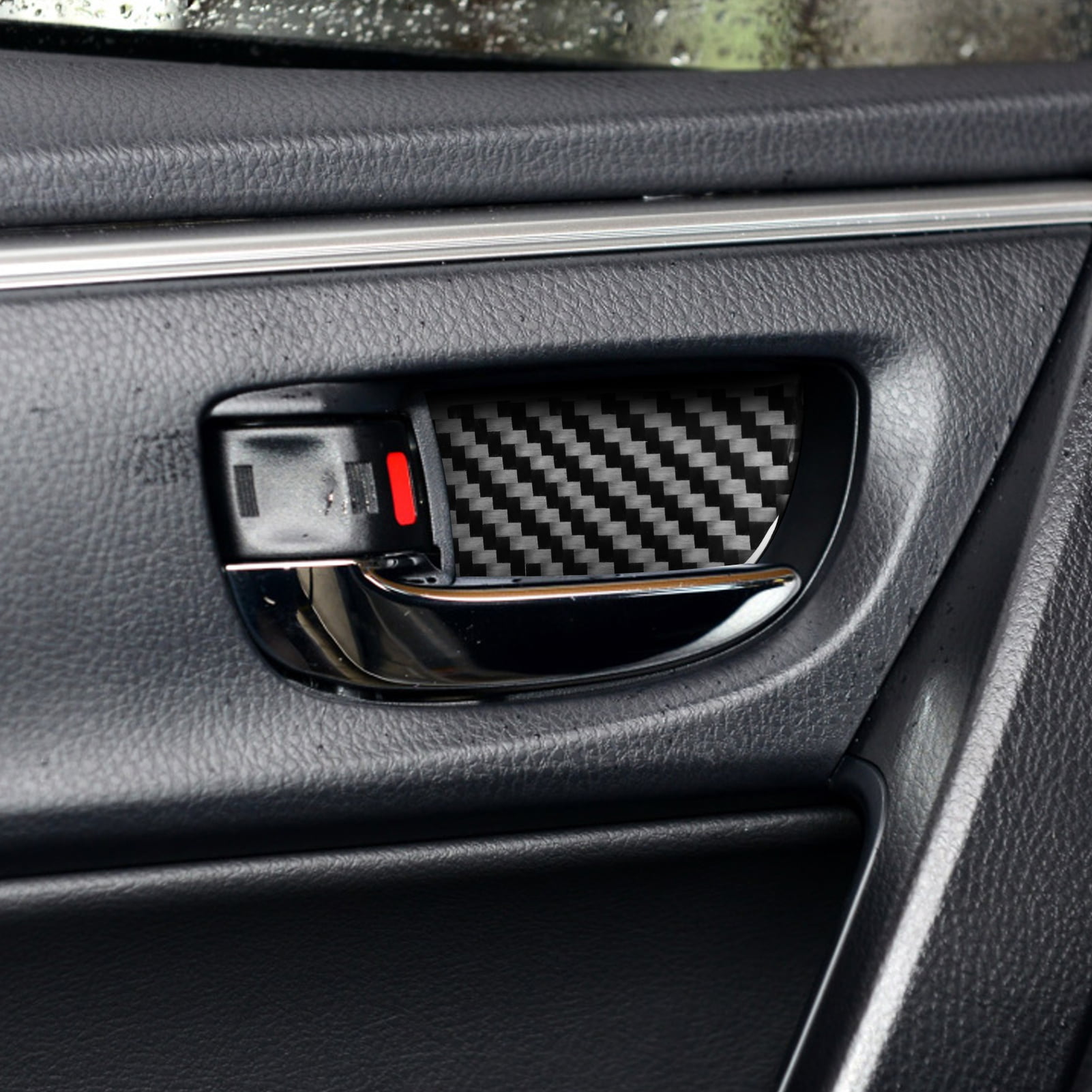 Fit for Toyota Corolla 2014-2018 Carbon Fiber Steel Interior Door Bowl Cover 4pc 