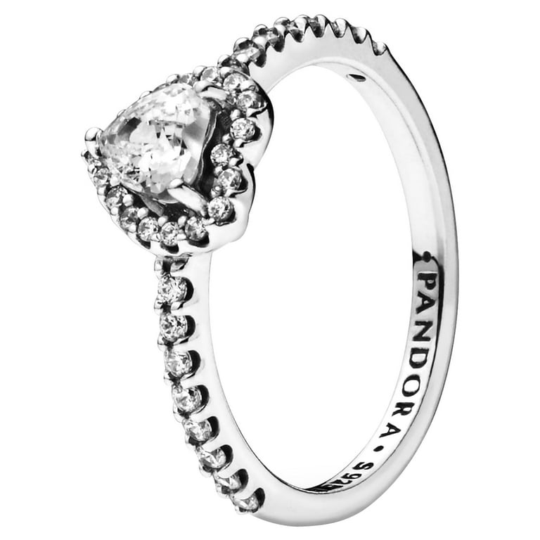 Heartring☆ Pandora Sterling Silver Elevated Heart Ring with Clear Cubic
