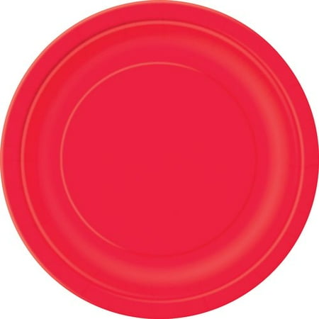 Way to Celebrate 9" Round Dinner Plates, Ravishing Red, 40 Count