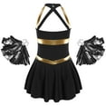 thumbnail image 2 of Moggemol Robe de Danse Ballet Brillante Sans Manches pour Filles Enfants, Uniforme d'Équipe de Cheerleader, Robe de Performance Noire 6, 2 of 7