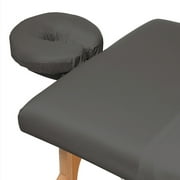 Saloniture 3-Piece Microfiber Massage Table Sheet Set - Premium Facial Bed Cover - Includes Flat and Fitted Sheets with Face Cradle Cover - Gray