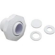 Pentair 542000 1-Inch Economy Insider Slip Inlet with Snap-In and Pressure Test Disk Wall Fittings, White