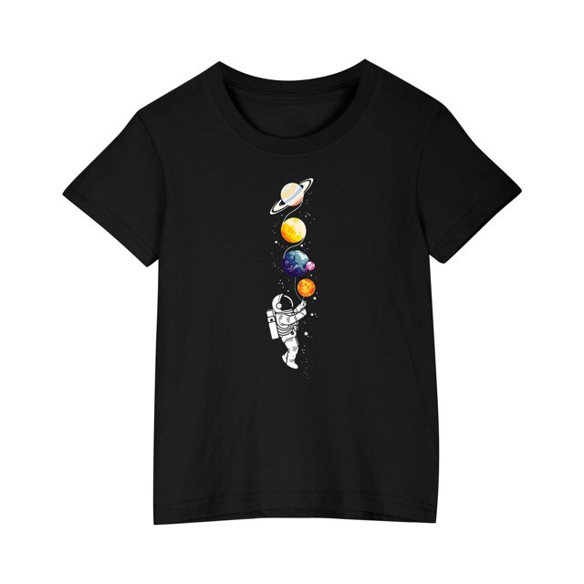 RXIRUCGD 2025 Vêtements d'Été pour Enfants T-shirt Imprimé Mode Mignon Col Rond Manches Courtes