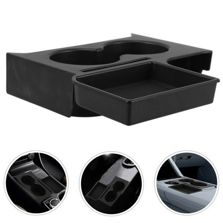 SWETRACE 1Pcs Car Cup Holder Organizer with Black Plastic for Rear Seat Cup Holder Console 20.00X20.00X7.00CM