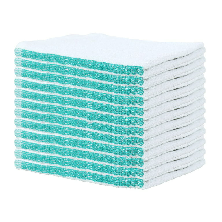 16 x 19 White Terry Barmop Towels - 12 Pack