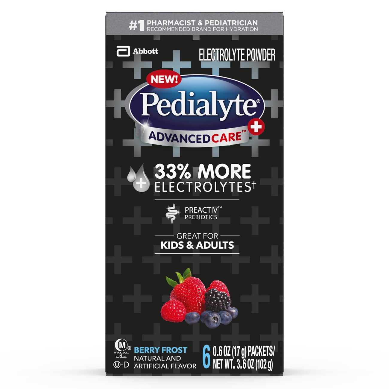 Pedialyte AdvancedCare Plus Electrolyte Powder - Berry Frost - 6ct/3.6oz