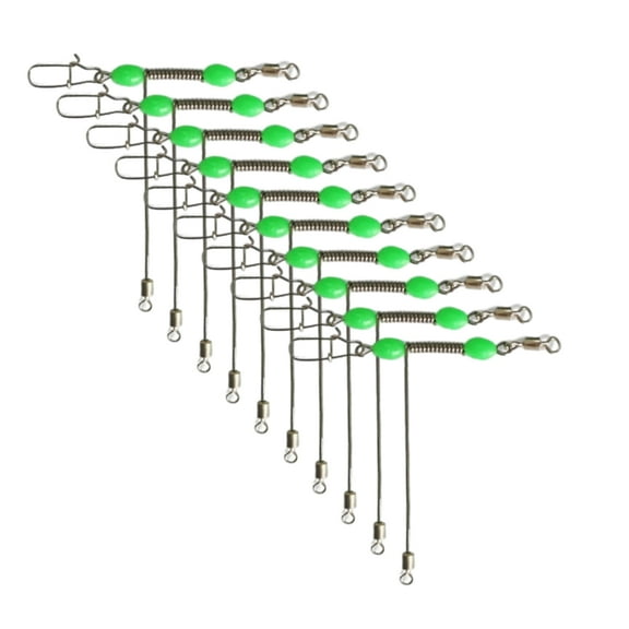 BELOWSYALER 10Pcs 3 Way Rolling Swivels T Shape Swivels Set, Stainless Steel Fishing Connectors With Glow Beads For Night Fishing