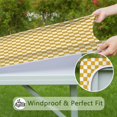 thumbnail image 6 of Yellow and White Checkerboard Pattern Square Fitted Tablecloth with Elastic Edge,Square Table Cover,Washable Elastic Table Cover for Home Kitchen Party Decor 34"x34", 6 of 6