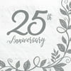 6 1/2" x 6 1/2" Happy 25th Anniversary Luncheon Napkins, 16/PK,Pack of 2