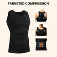 thumbnail image 4 of Men's Compression Shirt Stretch Tank Top Undershirt Abdomen Workout Vest, Black, AK5315, 4 of 7