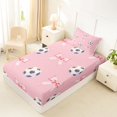 thumbnail image 4 of Manfei Pink Princess Bowknot Twin Sheets,3D Cartoon Soccer Print Bedding,3 Pieces,1 Flat Sheet,1 Fitted Sheet and 1 Pillowcase, 4 of 6